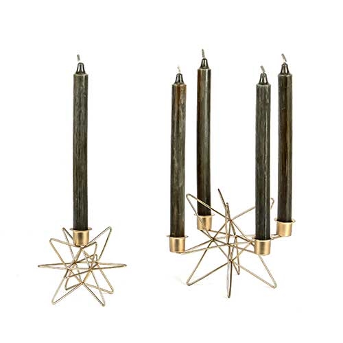 Metalowy świecznik w kształcie gwiazdy