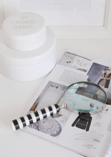 Lupa dekoracyjna z rączką w paski