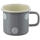 Szary emaliowany kubek w kropki