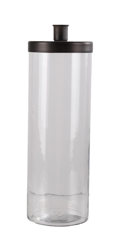 Świecznik na jedną świecę ze szklanym pojemnikiem