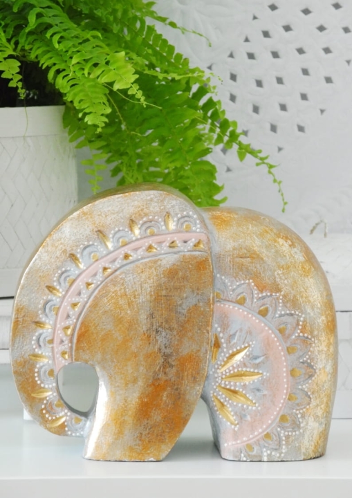Figurka dekoracyjna słonia w kolorach zlota