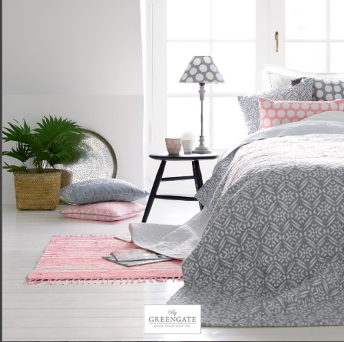 Narzuta na łóżko szara Green Gate 140x220