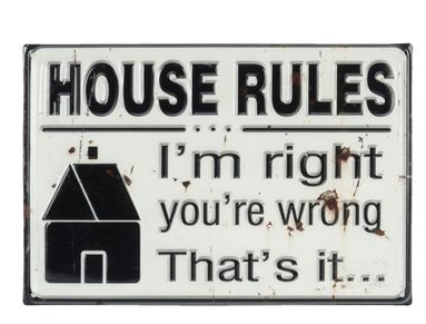 Szyld na ścianę z zasadami