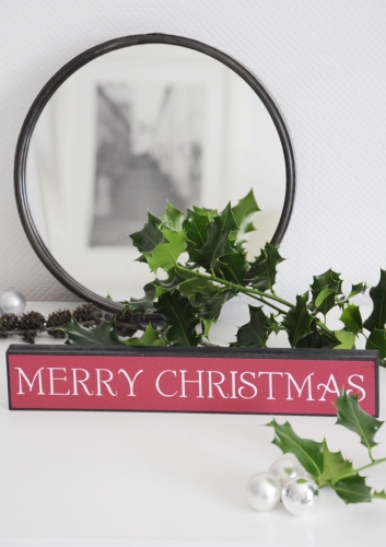 Czerwony napis świąteczny Merry Christmas