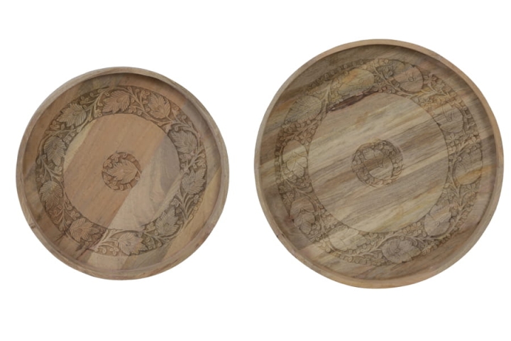 Tace z dekoracyjnym z drewna