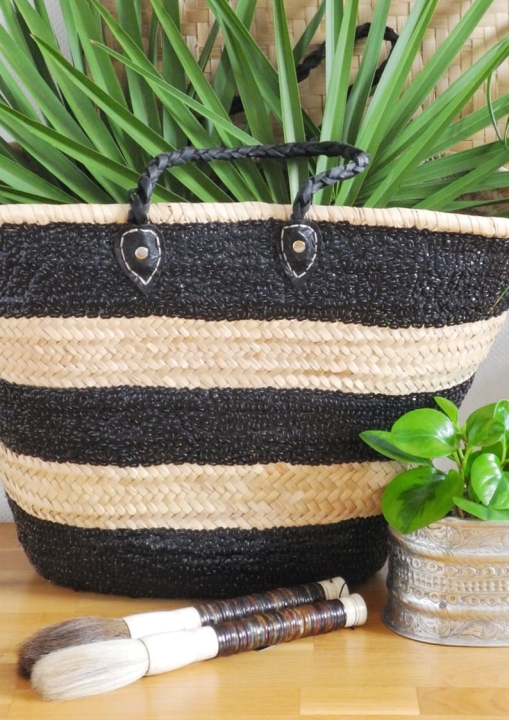 Kosz damski naszywany cekinami Tine K Home – idealny na zakupy, plażę i piknik