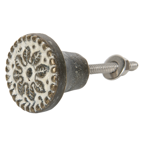 Metalowa rustykalna gałka meblowa w kolorze brązowo-złotym