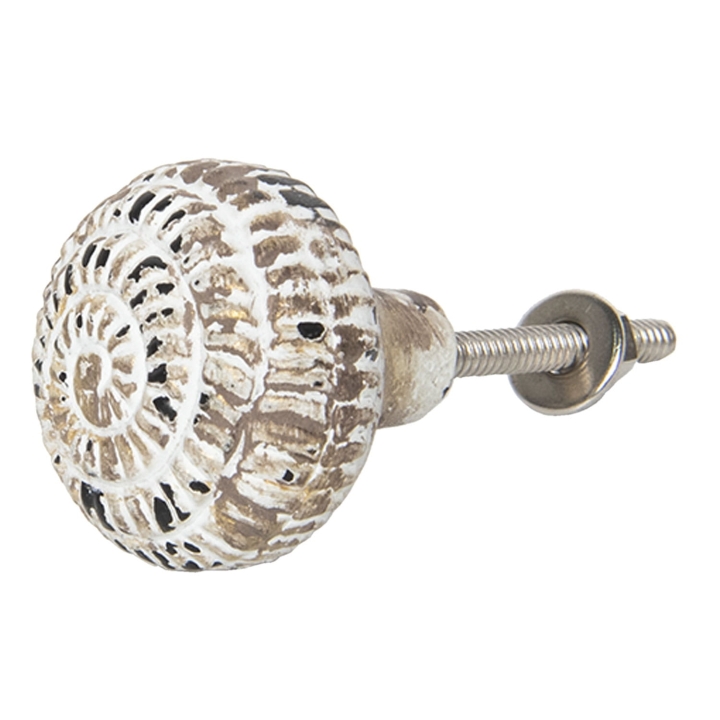 Metalowa gałka meblowa w kształcie muszli