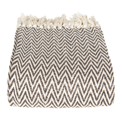 Pled bawełniany w biało-czarny wzór