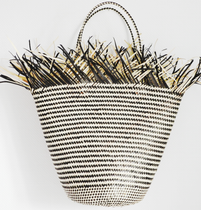 Torba letnia w stylu boho wyplatana z trawy
