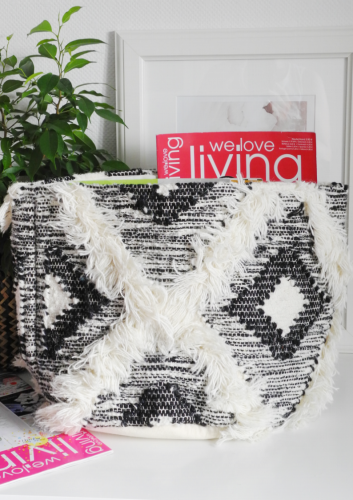 Kosz tekstylny w stylu marokańskim do sypialni scandi boho