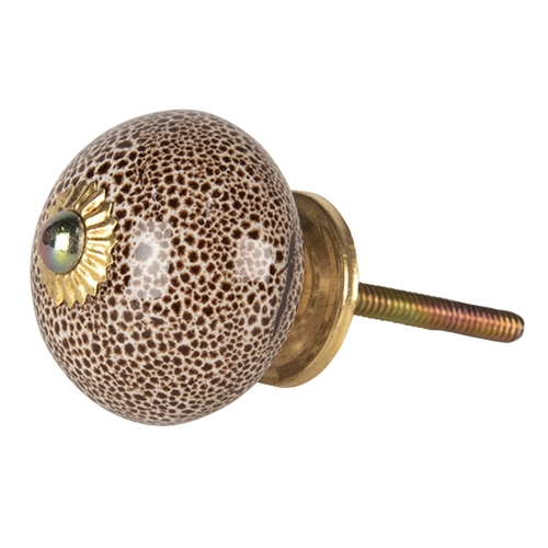 Gałka meblowa ceramiczna w zwierzęce cętki