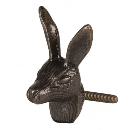 Gałka metalowa głowa zająca