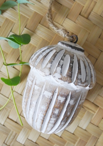 Zawieszka duży biały żołądź