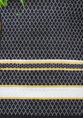 Dywan bawełniany czarny w pasy