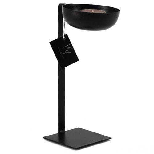 Solidne czarne metalowe świeczniki na tealighty, malowane proszkowo na matowo