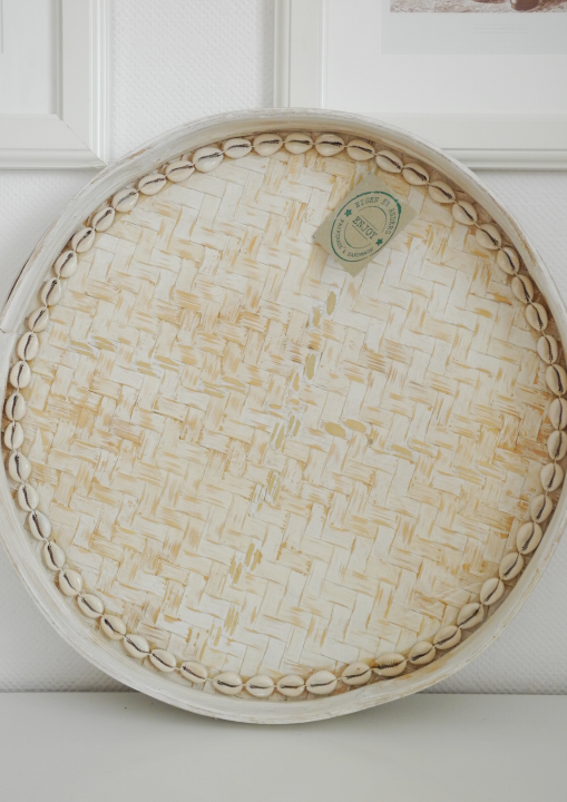 Okrągła aca wyplatana w stylu Boho