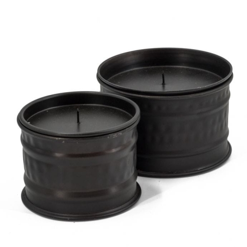 Czarne świeczniki z pojemnikami