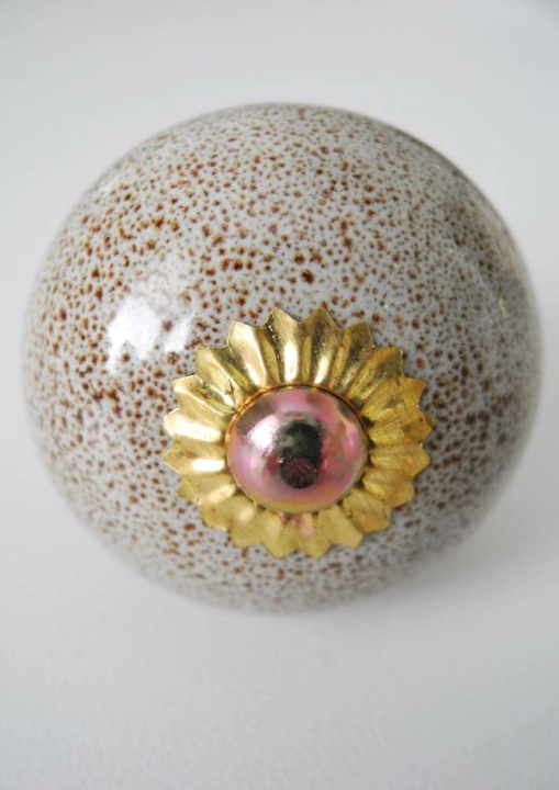 Ceramiczna gałka meblowa w cętki