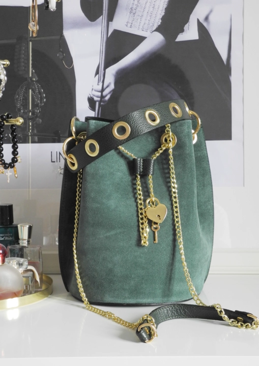 Torebka worek LAURA BIAGGI skóra naturalna GREEN