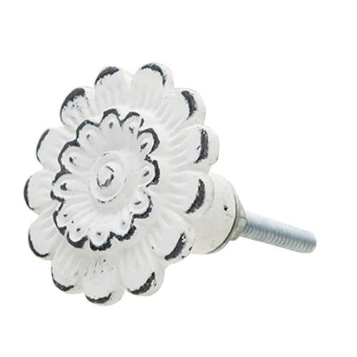 Gałka meblowa metalowa w kolorze białym