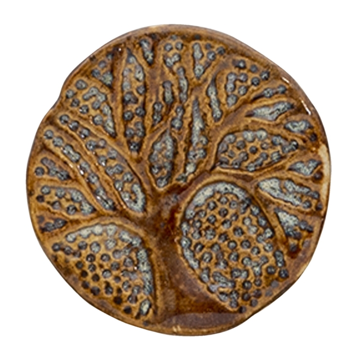 Brązowa gałka do mebli z ceramiki