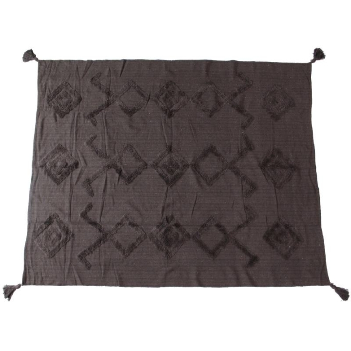 Brązowy pled bawełniany z chwostami