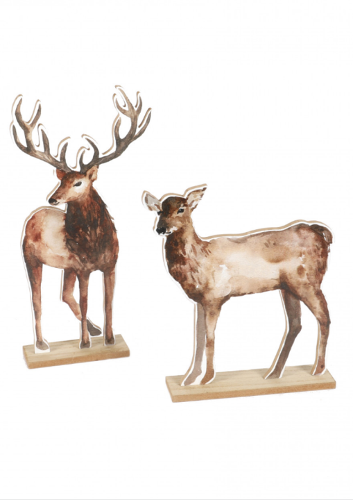 Dekoracja do salonu w naturalnym stylu z jeleniem i sarną