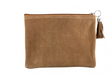 Brązowa kosmetyczka ze skóry