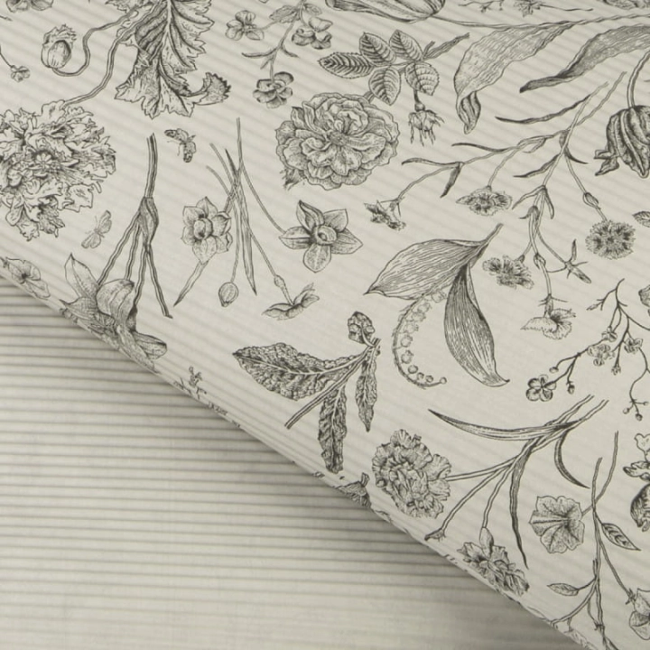 Papier ozdobny karbowany FLORA GREY