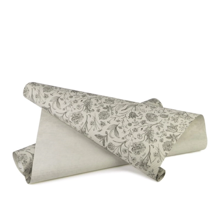 Papier ozdobny karbowany FLORA GREY