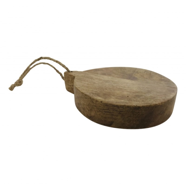 Okrągła mała deska kuchenna z naturalnego drewna