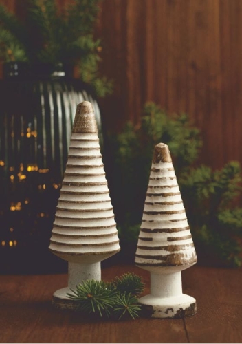 Drewniane toczone choinki dekoracyjne