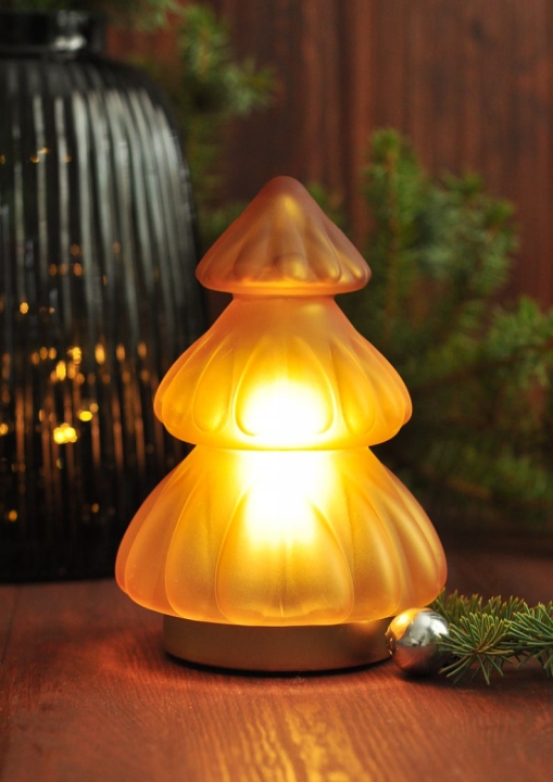 Szklana choinka lampka LED