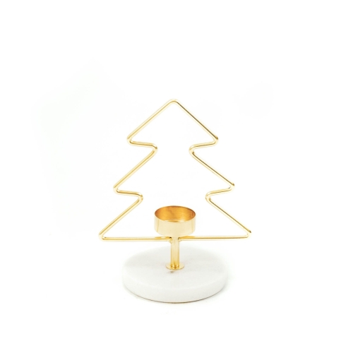 Świąteczny złoty świecznik choinka