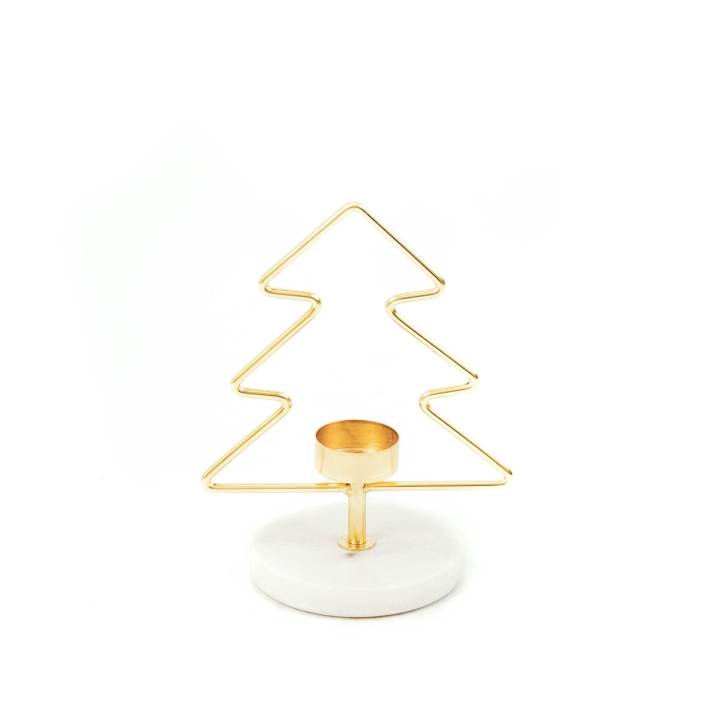 Świąteczny złoty świecznik choinka