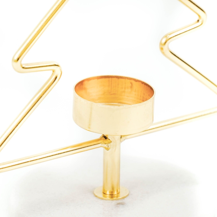 Elegancki złoty świecznik marmur i złoto