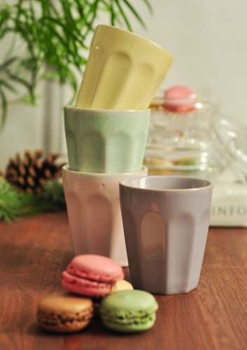 Ceramiczne kubki do latte, zestaw 4 pastelowych kolorów