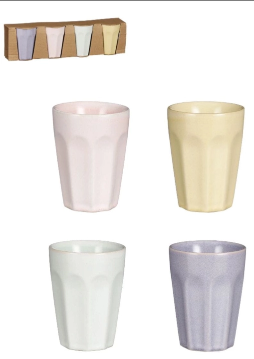 Pastelowe kubki do kawy bez ucha