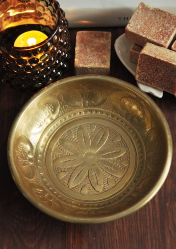 Miseczka z aluminium orientalny wzór w kolorze starego złota