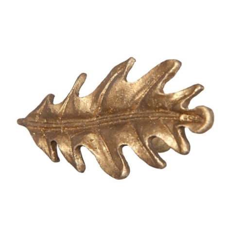 Elegancki metalowa złoty uchwyt do mebli liśc dębu