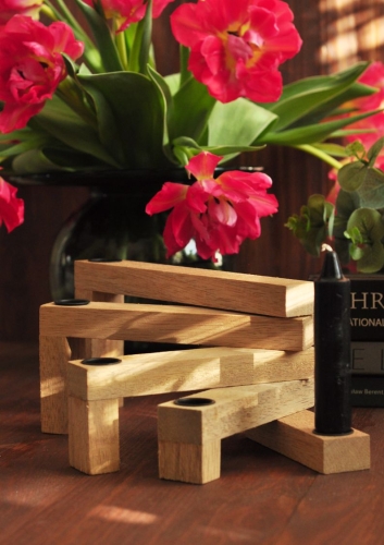 Świecznik rozkładany na pięć świec w kolorze naturalnym