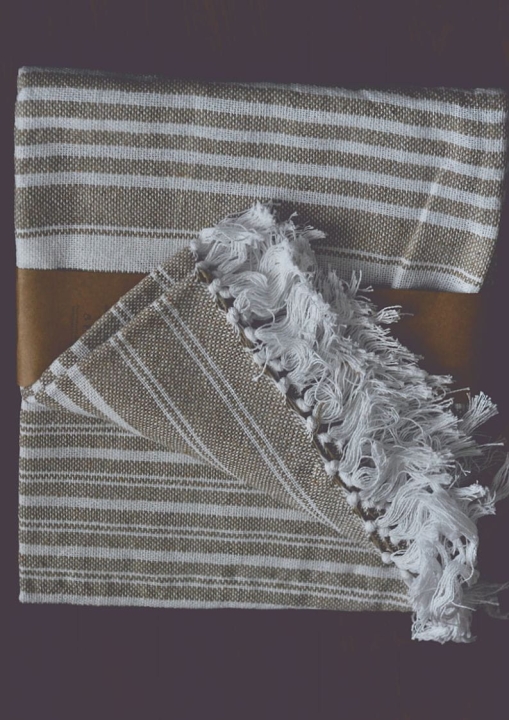 Ręcznik typu hammam beżowo-biały