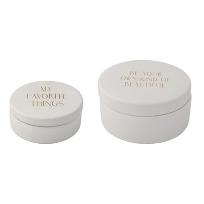 pojemnik ceramiczny z napisem dekoracja do sypialni