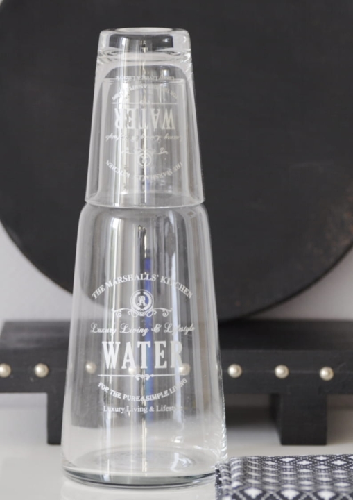 Karafka i szklanki do wody – zestaw 2w1 ze szklanką jako przykrywka