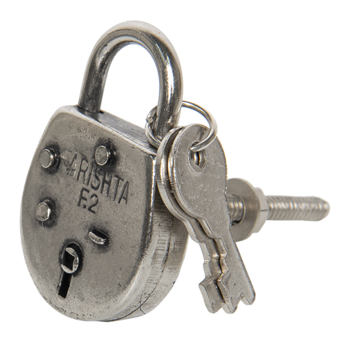 Metalowy uchwyt do mebli w kształcie kłódki