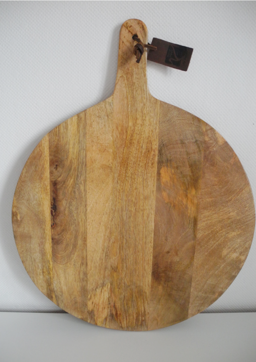 Duża okrągła deska kuchenna z drewna mango 50 cm