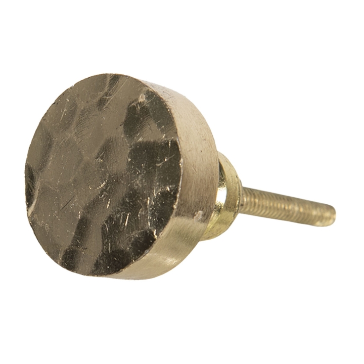 Gałka meblowa z młotkowanego metalu w kolorze złotym