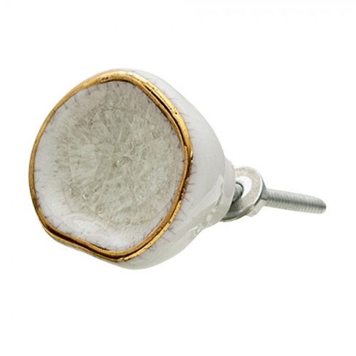 Ceramiczna gałka meblowa w kolorze białym