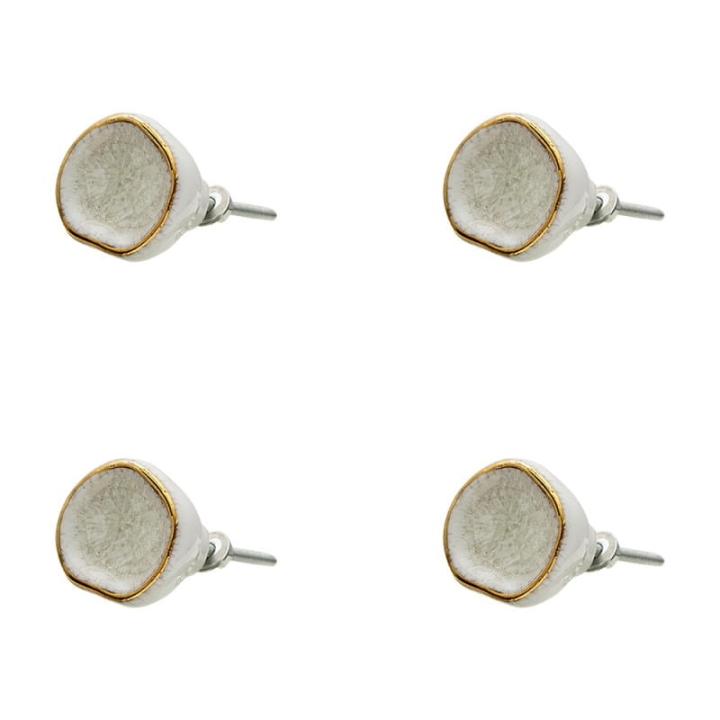 Ceramiczna gałka meblowa w kolorze złamanej bieli